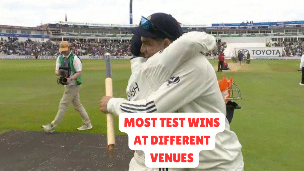 भारत की टेस्ट टीम विभिन्न मैदानों पर जीत का जश्न मनाती हुई, भारत का टेस्ट क्रिकेट में दबदबा